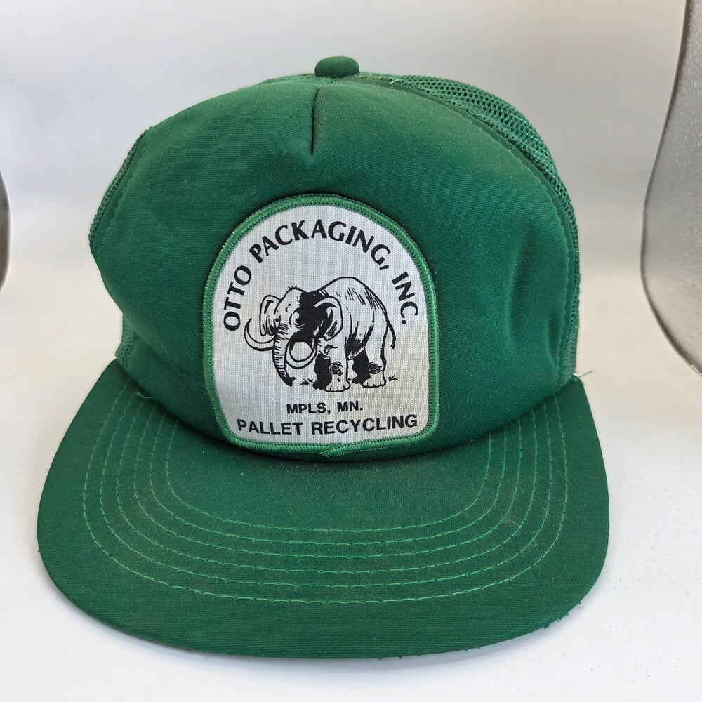 Vintage Otto Packaging Pallet Recycling MPLS MN Mesh Trucker Snapback Hat Cap